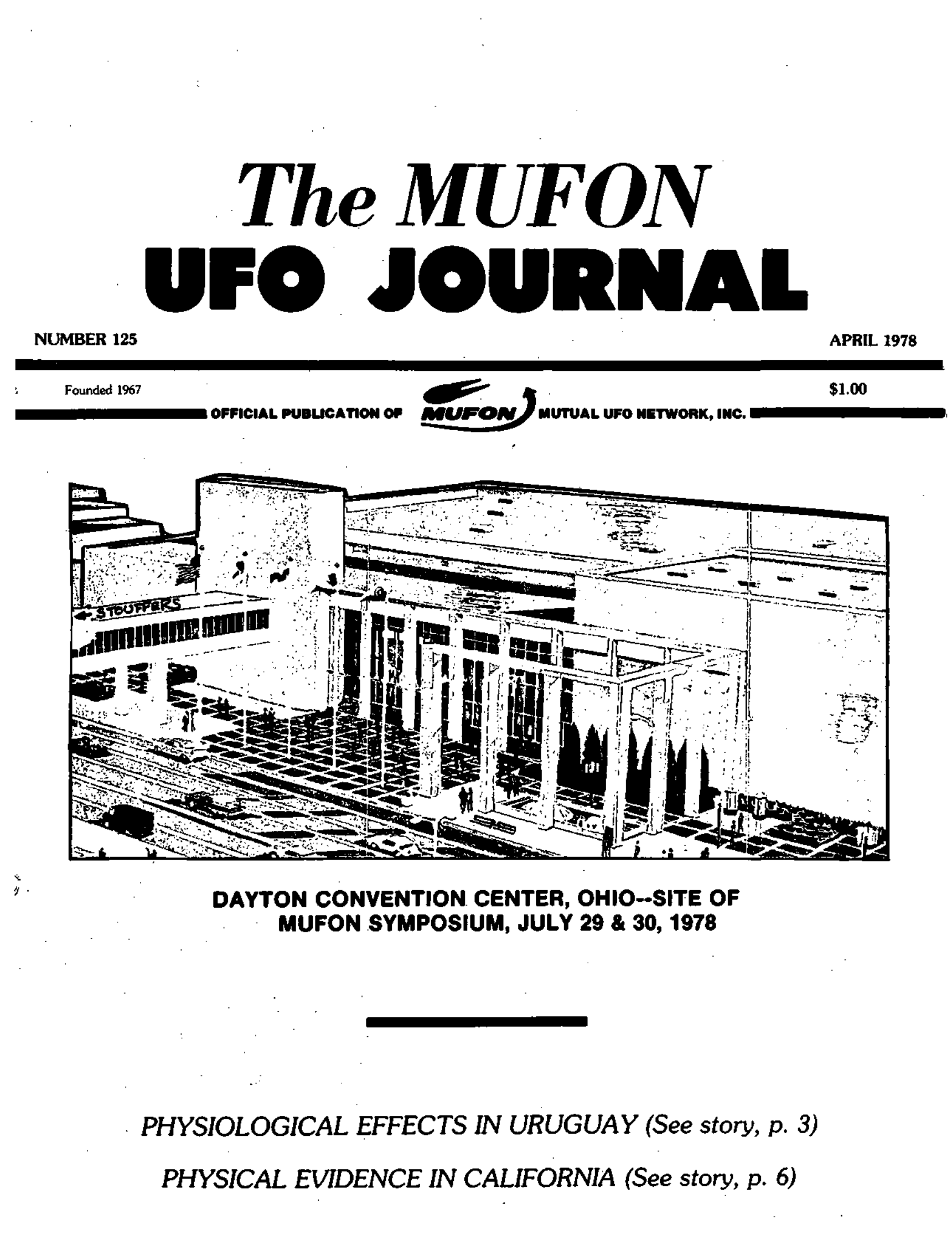 Complete text and images from the MUFON UFO Journal - 1978 4. April issue of the MUFON UFO Journal.